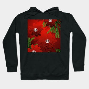 Magnolia Red  Palms and Diamonds Hoodie